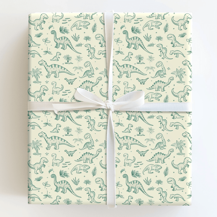 Dino - Might Be Time - Wrapping Paper - Aspen & Arlo