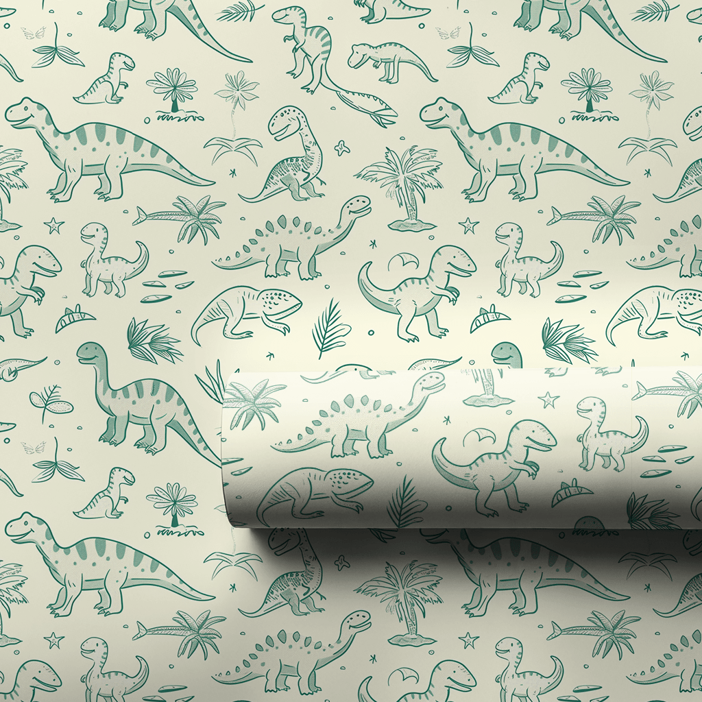 Dino - Might Be Time - Wrapping Paper - Aspen & Arlo