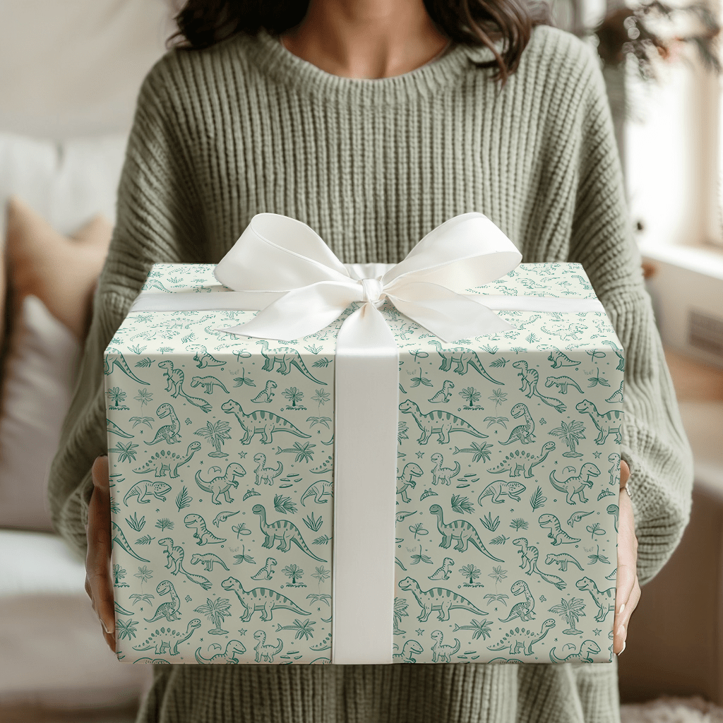 Dino - Might Be Time - Wrapping Paper - Aspen & Arlo