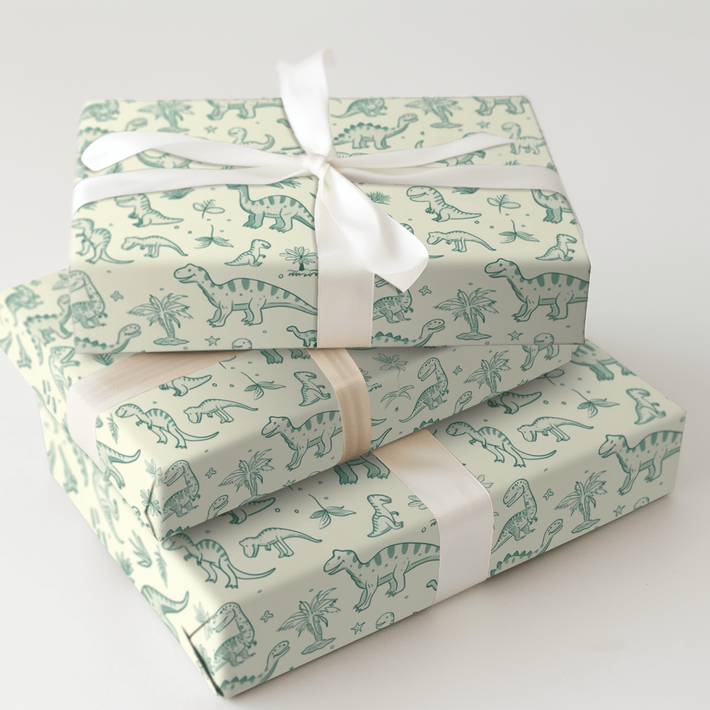 Dino - Might Be Time - Wrapping Paper - Aspen & Arlo