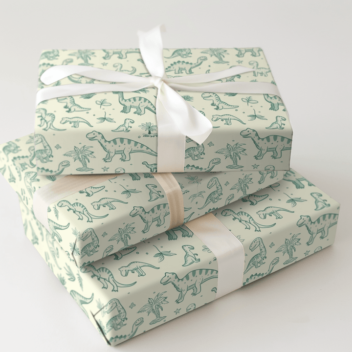 Dino - Might Be Time - Wrapping Paper - Aspen & Arlo
