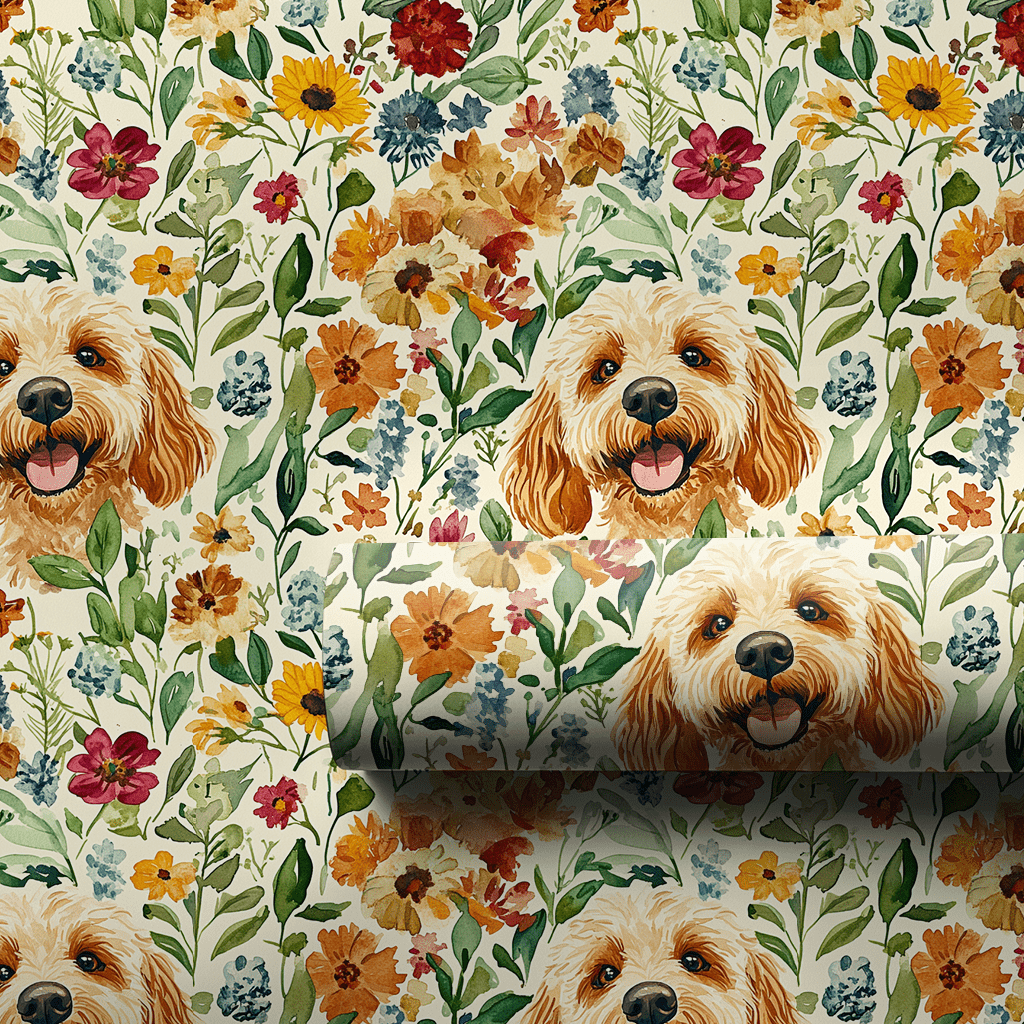 Garden with the Goldendoodle - Wrapping Paper - Aspen & Arlo