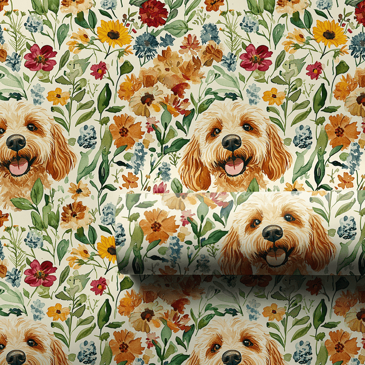 Garden with the Goldendoodle - Wrapping Paper - Aspen & Arlo
