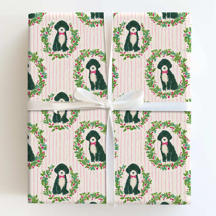 Merry and Bright Portuguese Water Dog