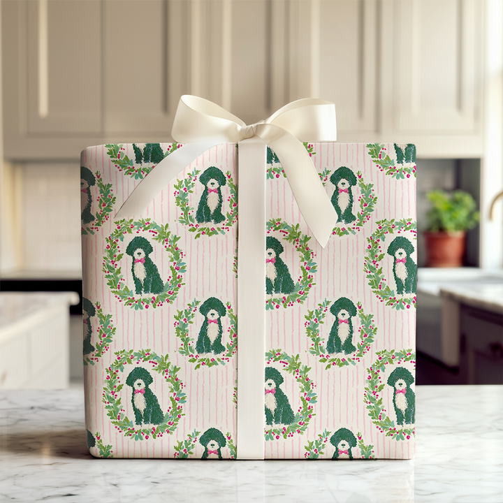 Merry and Bright Portuguese Water Dog