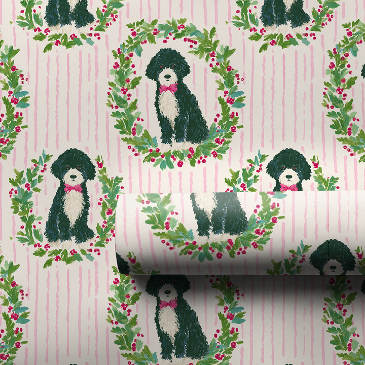Merry and Bright Portuguese Water Dog