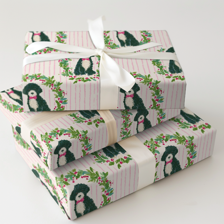 Merry and Bright Portuguese Water Dog