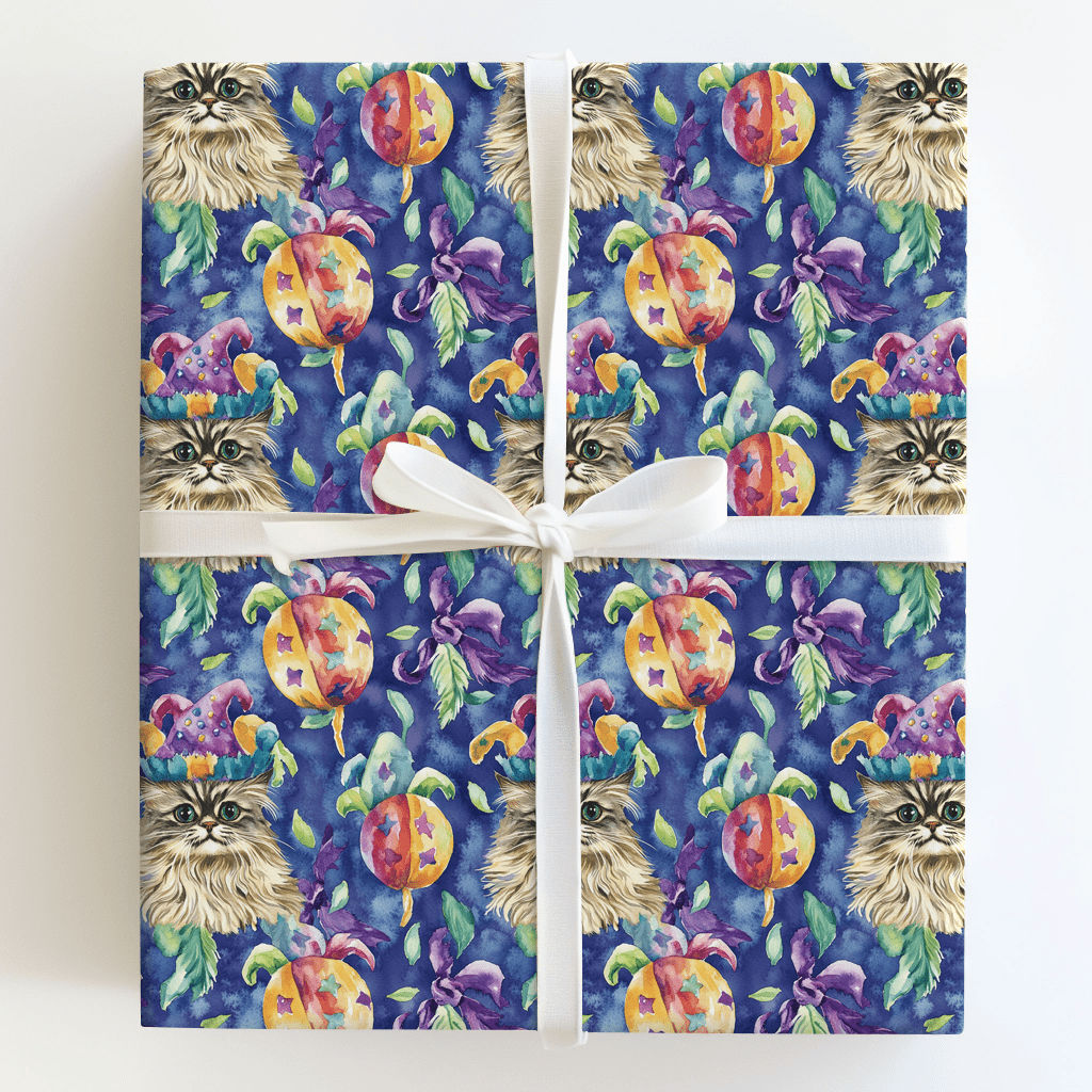 Mardi Gras Persian Longhair - Wrapping Paper - Aspen & Arlo