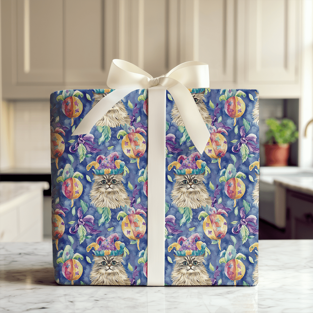 Mardi Gras Persian Longhair - Wrapping Paper - Aspen & Arlo