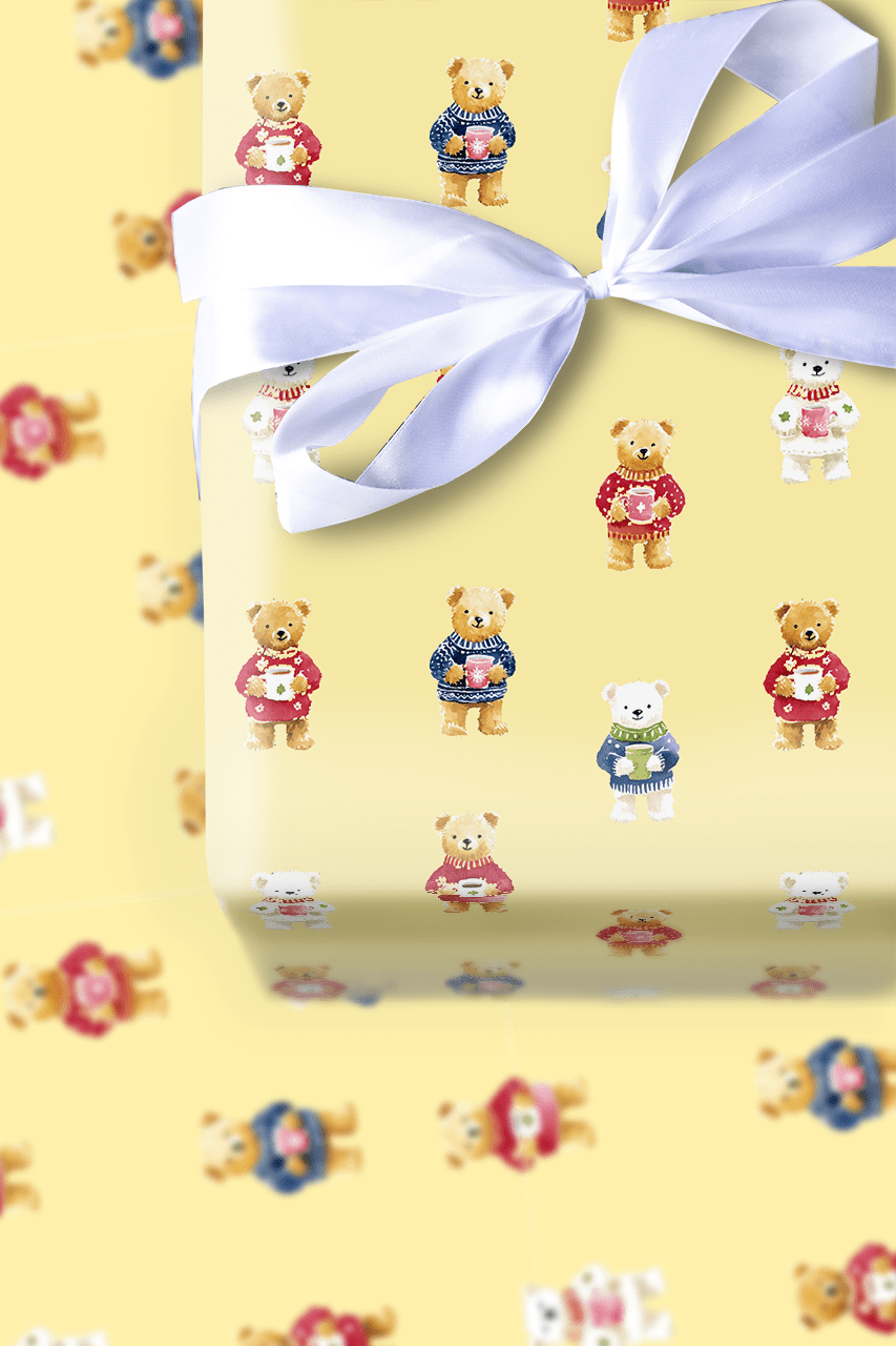 Gerald Bears - Wrapping Paper - Aspen & Arlo