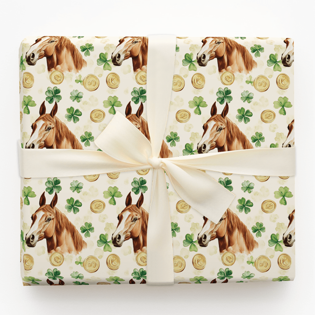Golden with the Thoroughbred - Wrapping Paper - Aspen & Arlo