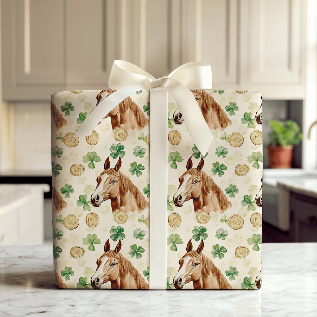Golden with the Thoroughbred - Wrapping Paper - Aspen & Arlo