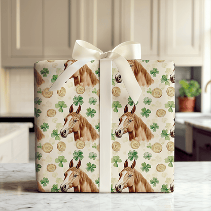 Golden with the Thoroughbred - Wrapping Paper - Aspen & Arlo