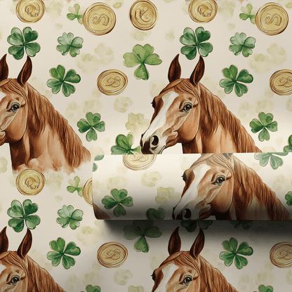 Golden with the Thoroughbred - Wrapping Paper - Aspen & Arlo