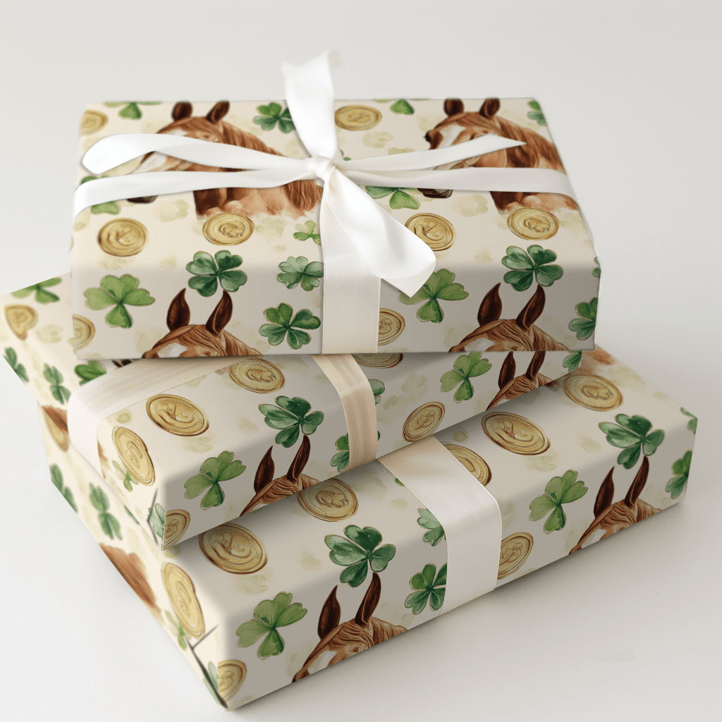 Golden with the Thoroughbred - Wrapping Paper - Aspen & Arlo