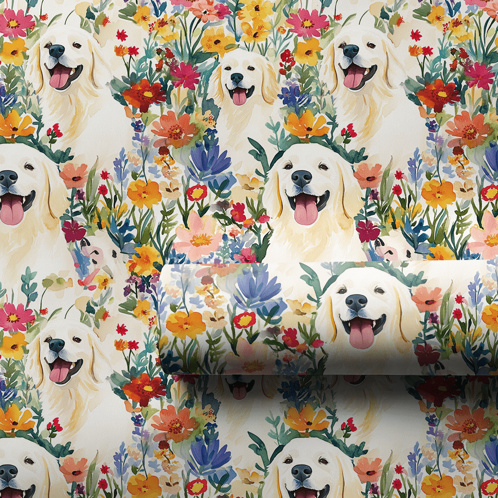 Garden with the White Lab - Wrapping Paper - Aspen & Arlo