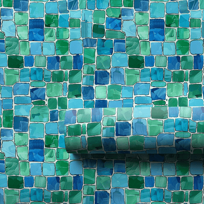 Aqua Mosaic - Wrapping Paper - Aspen & Arlo