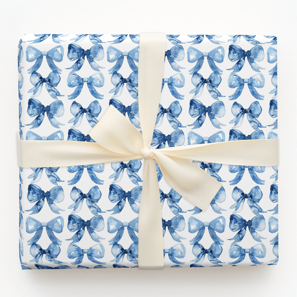 Blue Bow - kay of Colors - Wrapping Paper - Aspen & Arlo
