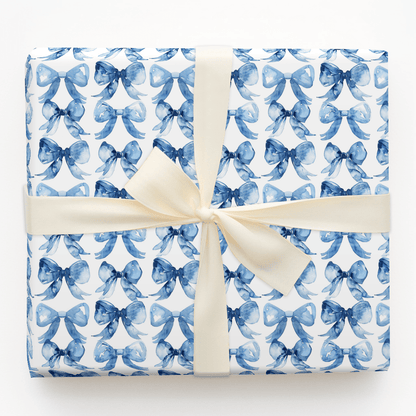 Blue Bow - kay of Colors - Wrapping Paper - Aspen & Arlo
