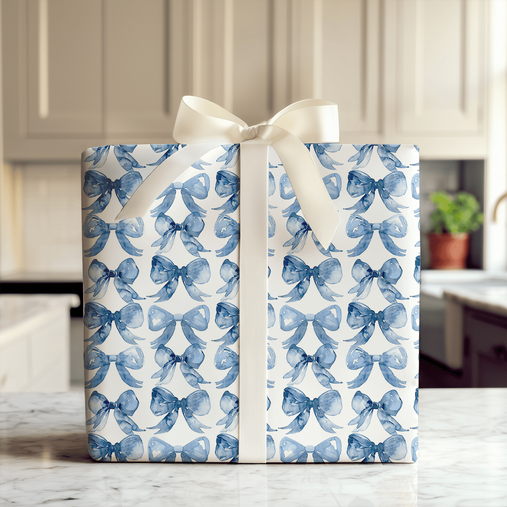 Blue Bow - kay of Colors - Wrapping Paper - Aspen & Arlo