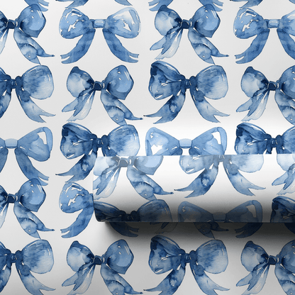 Blue Bow - kay of Colors - Wrapping Paper - Aspen & Arlo