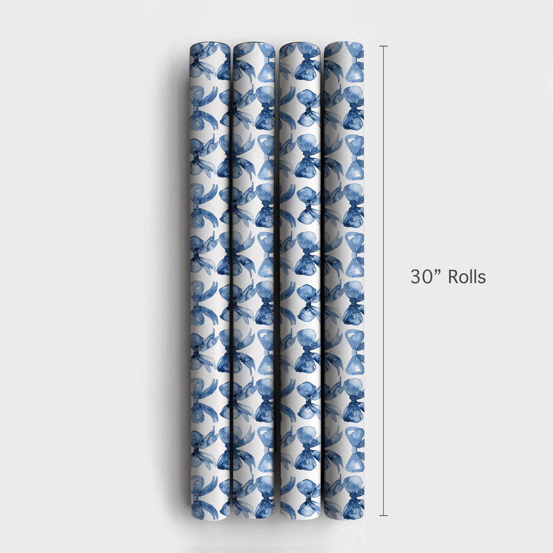 Blue Bow - kay of Colors - Wrapping Paper - Aspen & Arlo