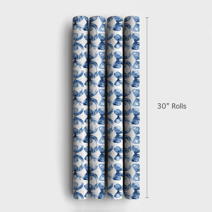 Blue Bow - kay of Colors - Wrapping Paper - Aspen & Arlo