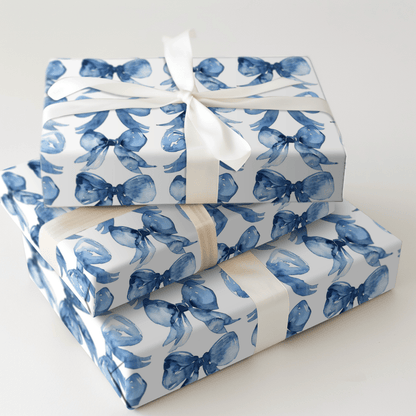 Blue Bow - kay of Colors - Wrapping Paper - Aspen & Arlo