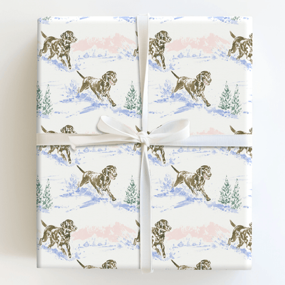 Running Chocolate Lab Puppy - Wrapping Paper - Aspen & Arlo