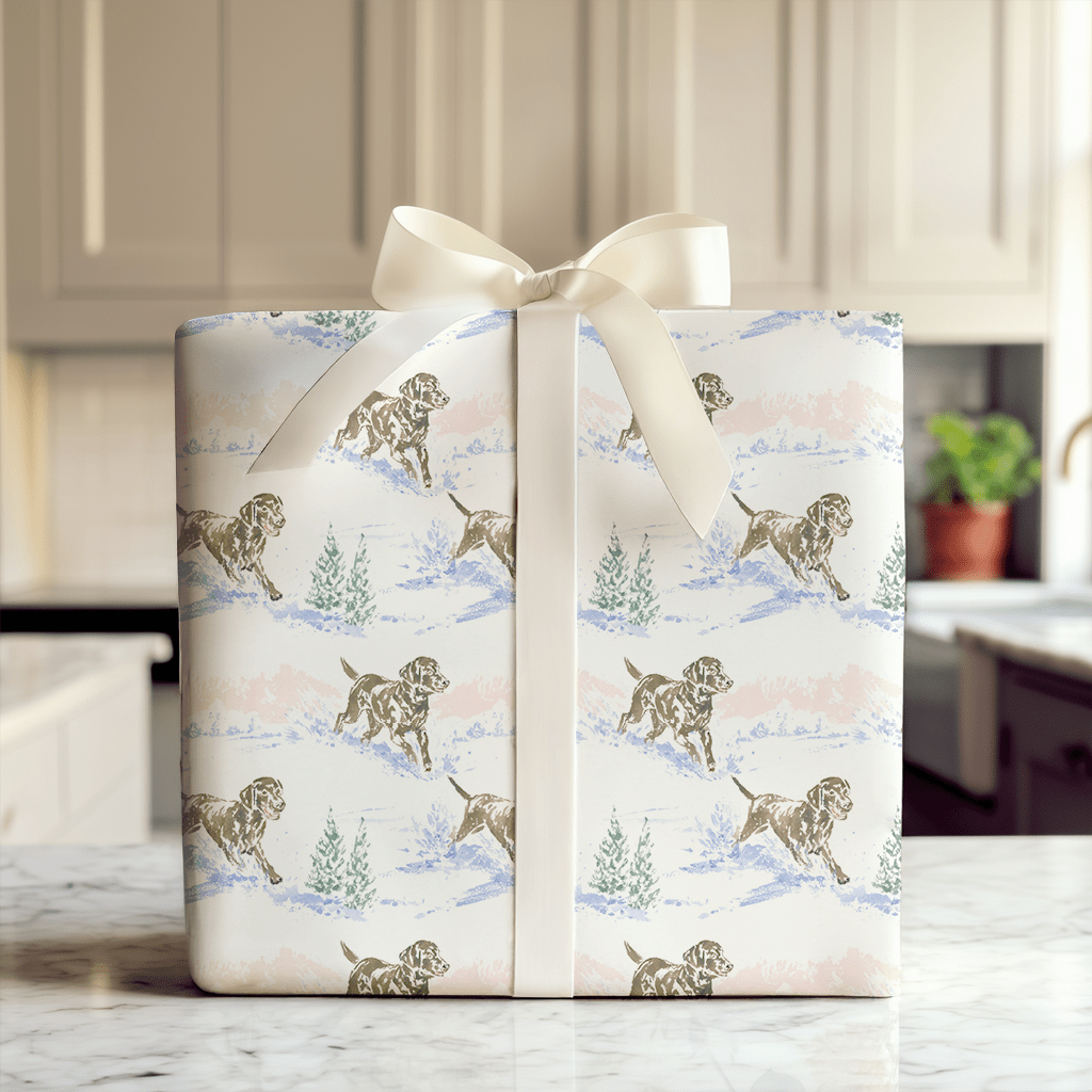 Running Chocolate Lab Puppy - Wrapping Paper - Aspen & Arlo