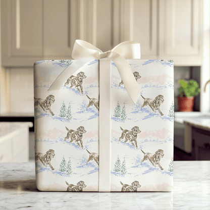 Running Chocolate Lab Puppy - Wrapping Paper - Aspen & Arlo