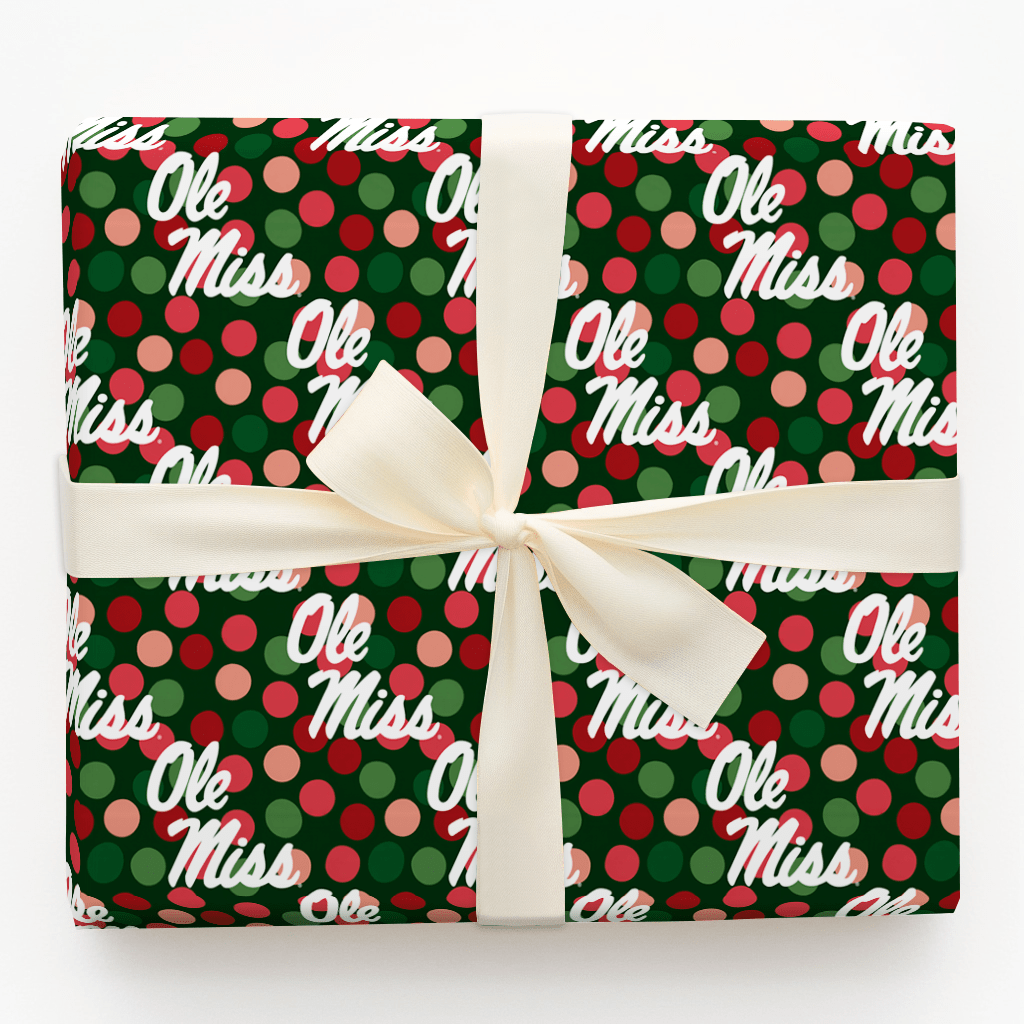 Ole Miss Christmas Dots - Wrapping Paper - Aspen & Arlo