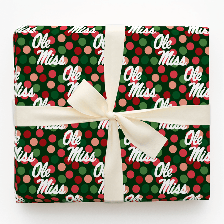 Ole Miss Christmas Dots - Wrapping Paper - Aspen & Arlo