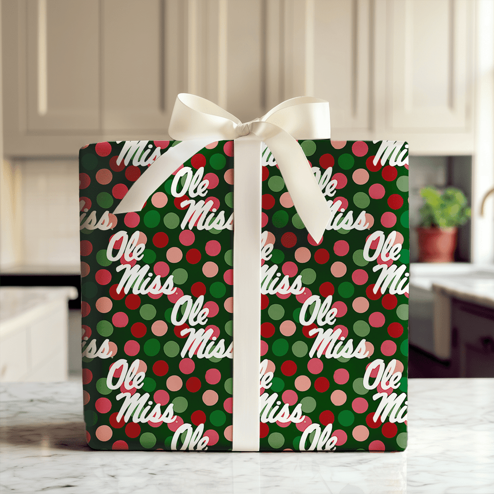 Ole Miss Christmas Dots - Wrapping Paper - Aspen & Arlo