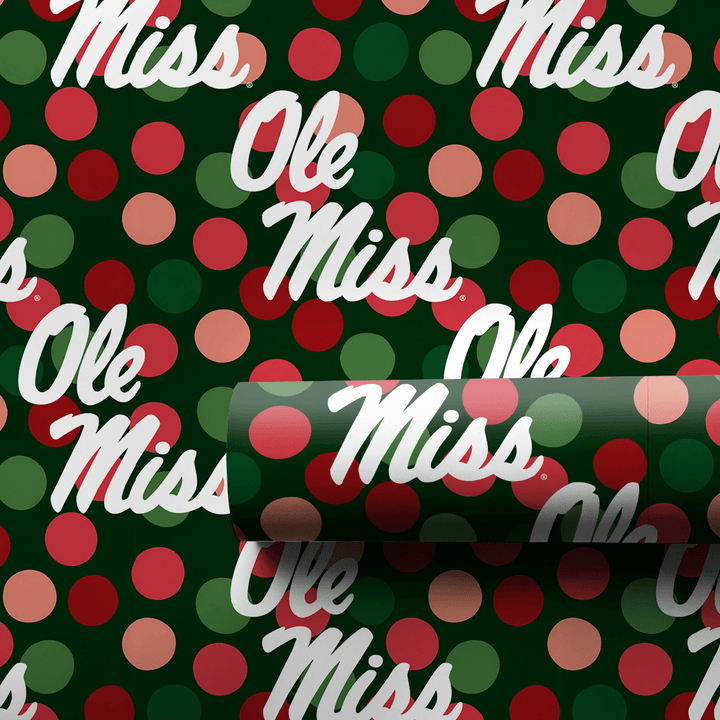 Ole Miss Christmas Dots - Wrapping Paper - Aspen & Arlo