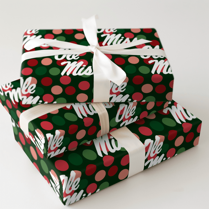 Ole Miss Christmas Dots - Wrapping Paper - Aspen & Arlo