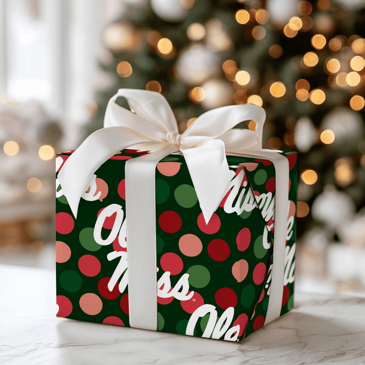 Ole Miss Christmas Dots - Wrapping Paper - Aspen & Arlo