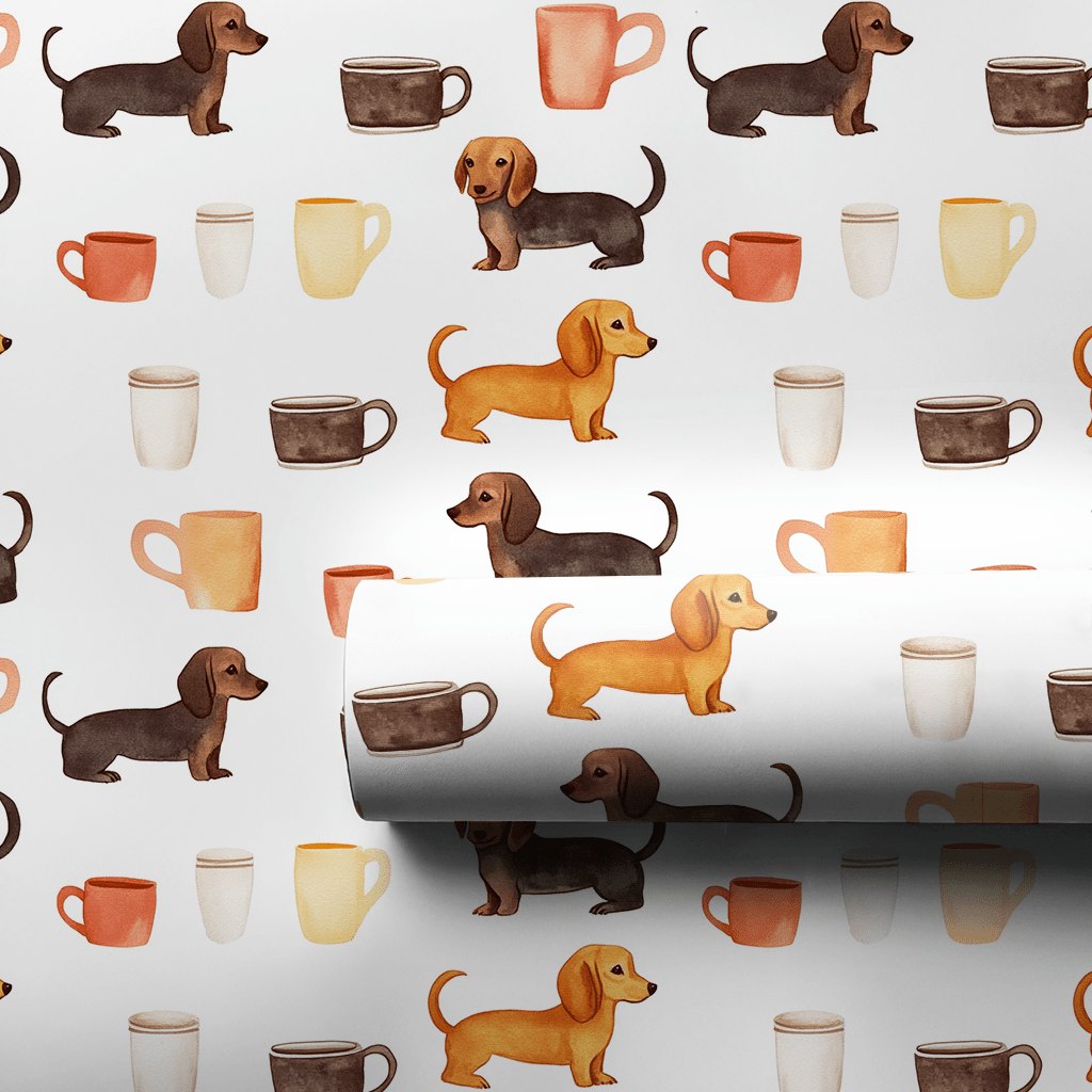 Coffee Day with the Dachshund - Wrapping Paper - Aspen & Arlo