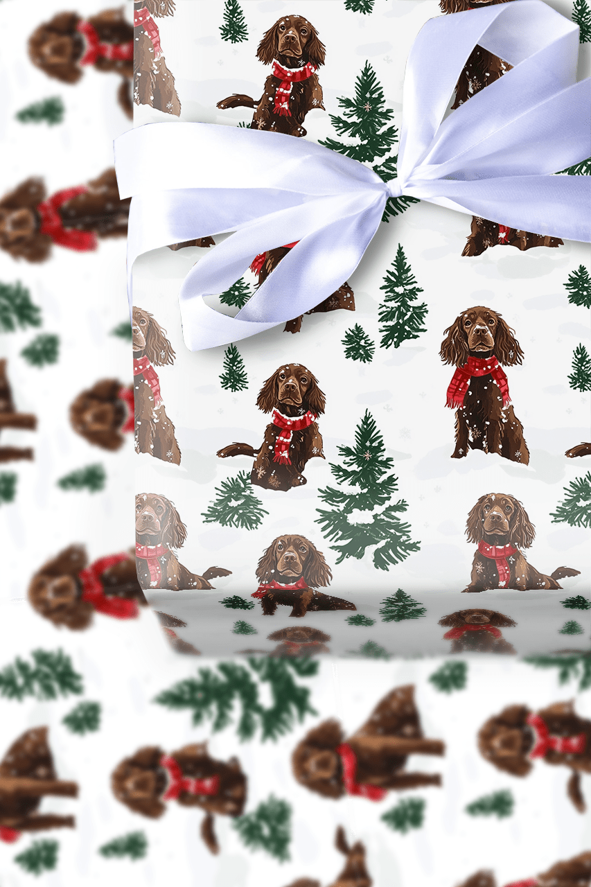 Snow Day for Boykin Spaniel - Wrapping Paper - Aspen & Arlo