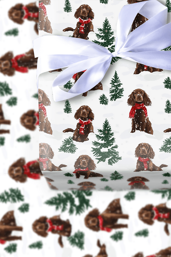 Snow Day for Boykin Spaniel - Wrapping Paper - Aspen & Arlo