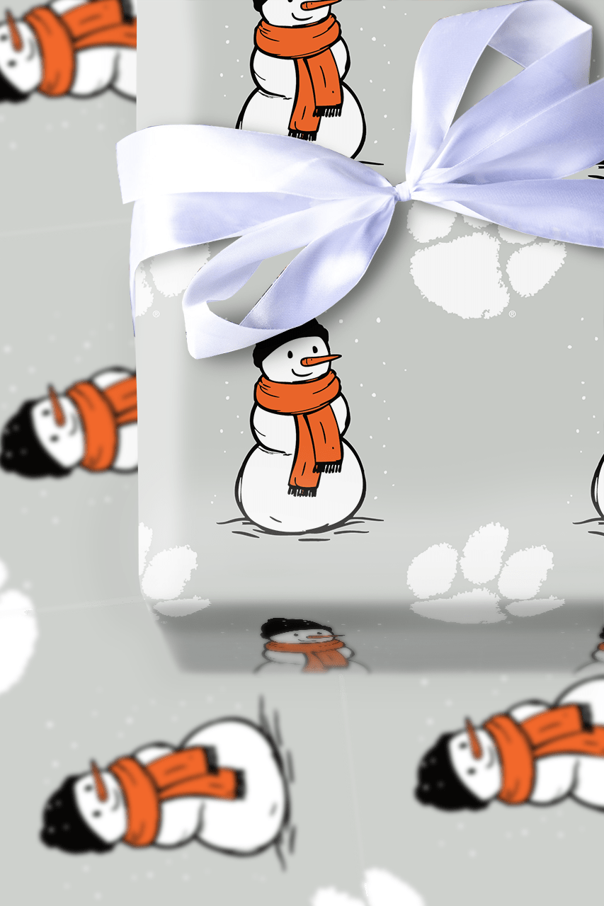 Clemson Snowman - Wrapping Paper - Aspen & Arlo
