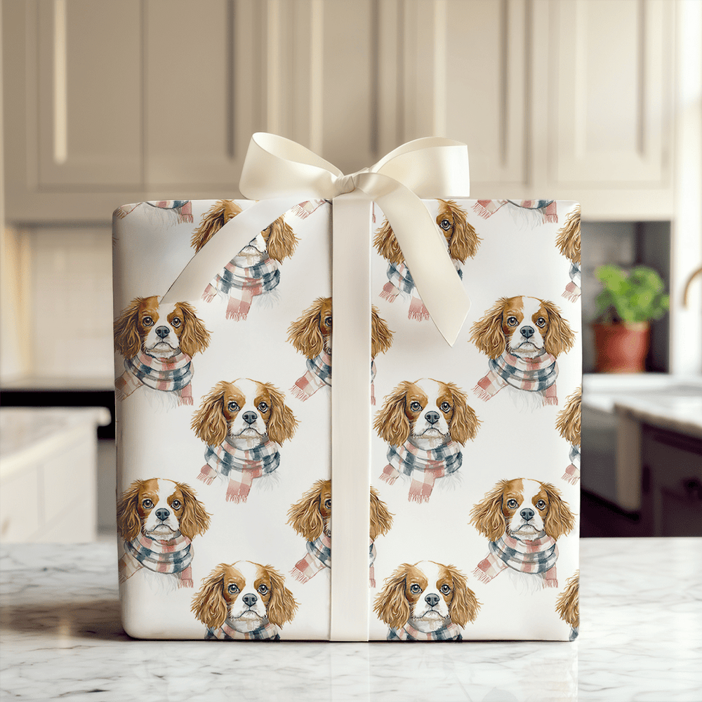 Bundle Up with the Cavalier King Charles - Wrapping Paper - Aspen & Arlo
