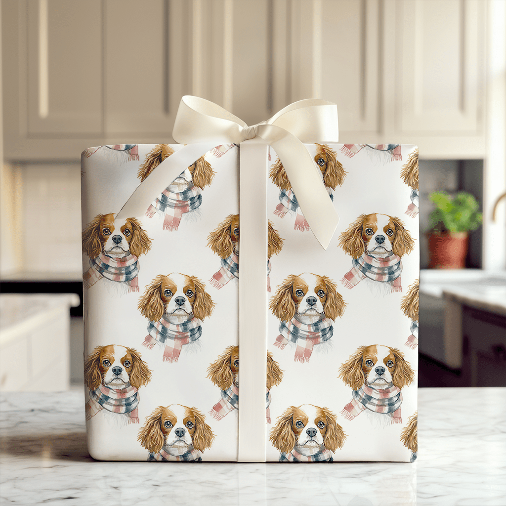 Bundle Up with the Cavalier King Charles - Wrapping Paper - Aspen & Arlo