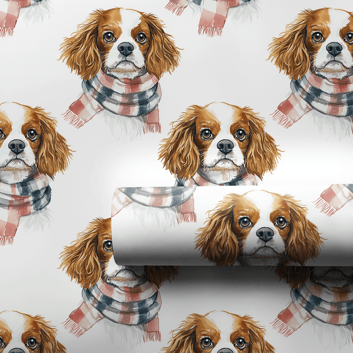Bundle Up with the Cavalier King Charles - Wrapping Paper - Aspen & Arlo