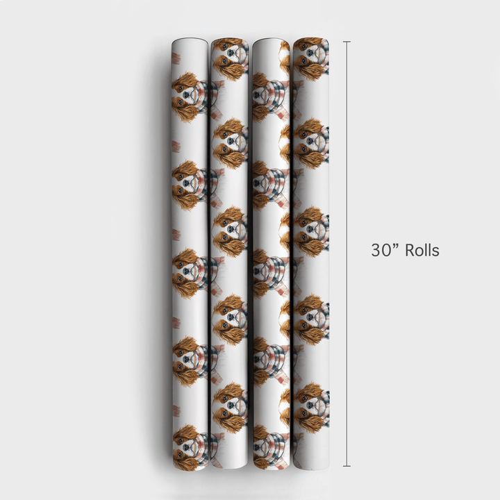 Bundle Up with the Cavalier King Charles - Wrapping Paper - Aspen & Arlo