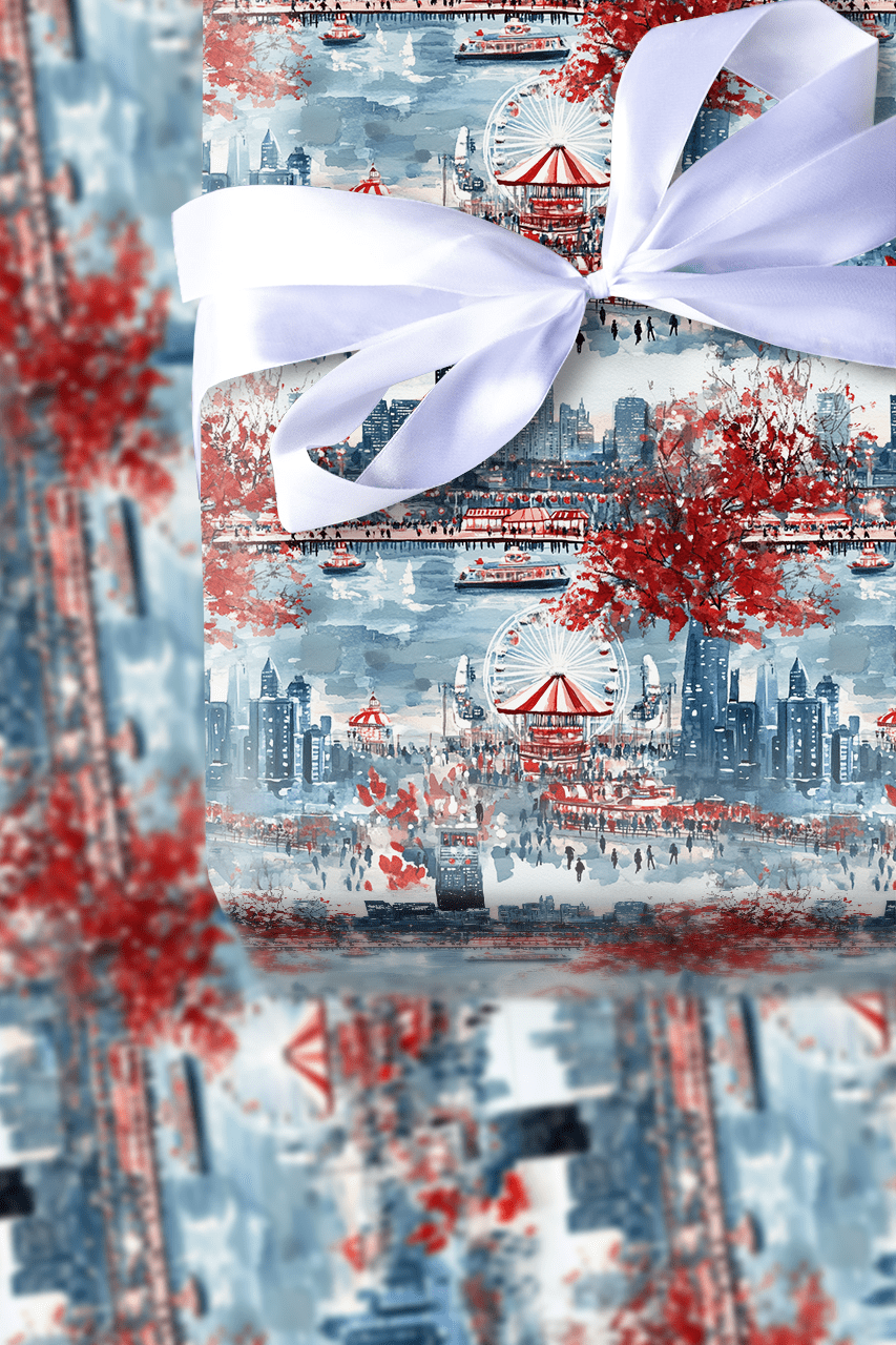 Snowflakes At Navy Pier - Wrapping Paper - Aspen & Arlo
