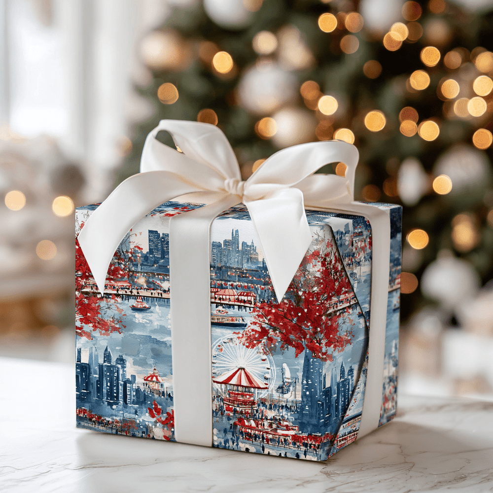 Snowflakes At Navy Pier - Wrapping Paper - Aspen & Arlo