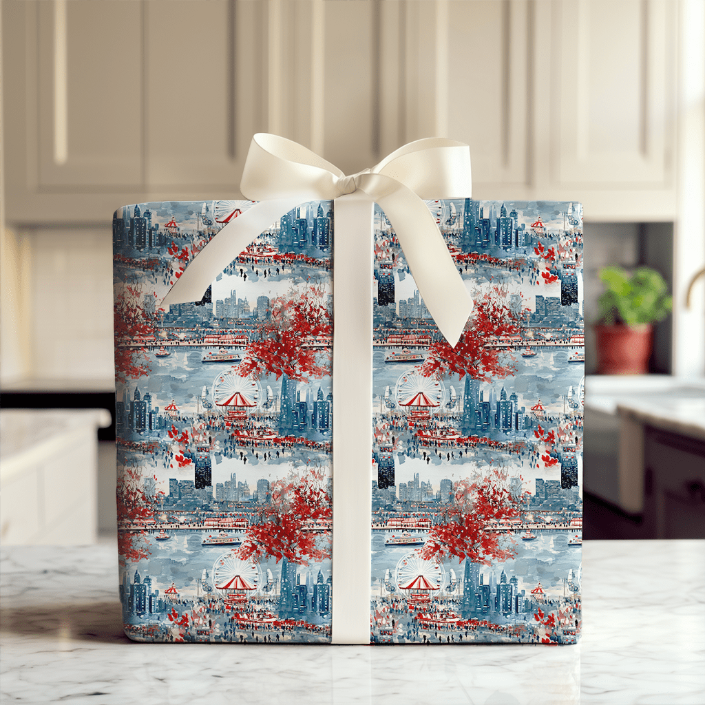 Snowflakes At Navy Pier - Wrapping Paper - Aspen & Arlo