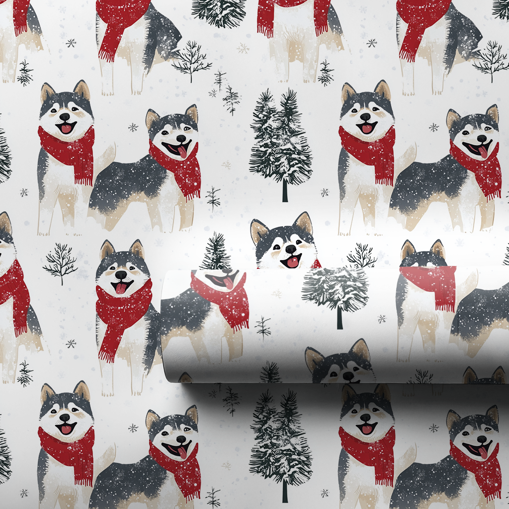Snow Day for Akitas - 1 Roll