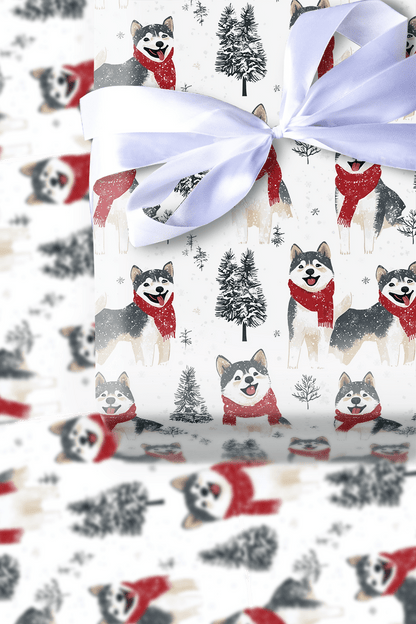 Snow Day for Akitas - Wrapping Paper - Aspen & Arlo